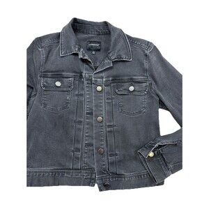 Liverpool Jeans Denim Trucker Jacket Classic Wardrobe Staple Black Jean Layer S